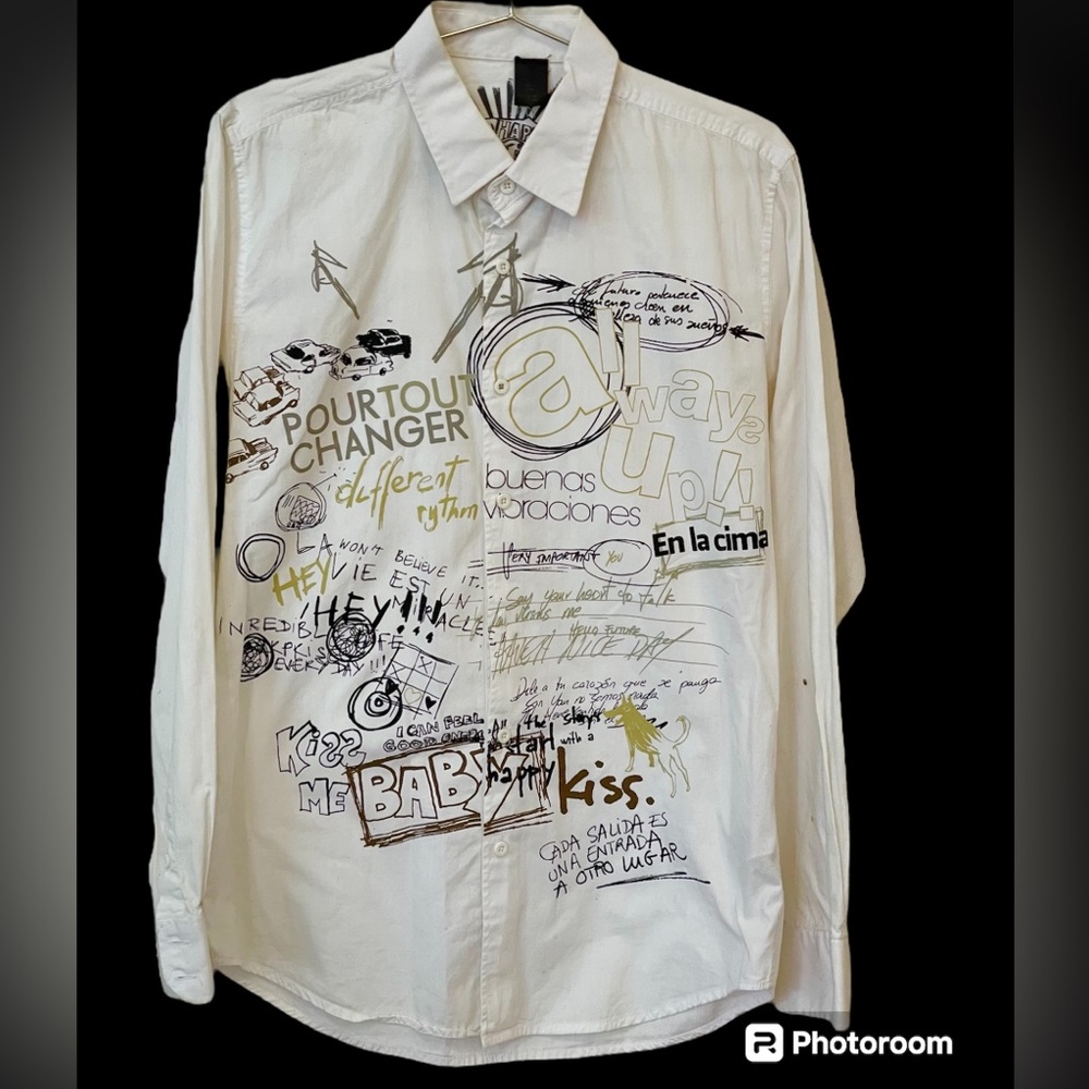 Unisex Avant garde graffiti shirt w/positive happy messages